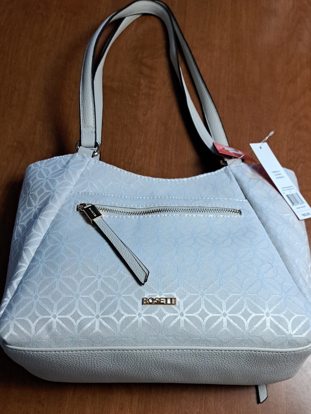 Rosetti White Patterned Shoulder Tote